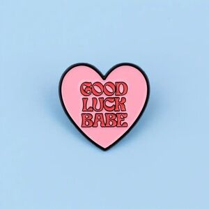 'Good Luck Babe' Chappell Roan Pink Heart Pin